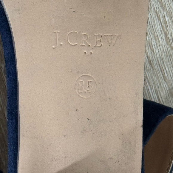 J.Crew Women 8.5 Hadley Blue Suede Flat Ankle Strap Sandals - Picture 8 of 10
